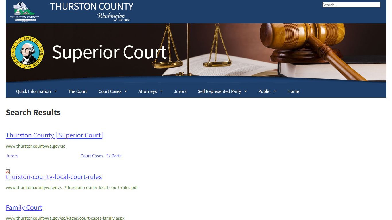 Thurston County | Superior Court | Search